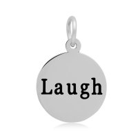(image for) 15*23mm Small Stainless Steel Charm - Round Laugh