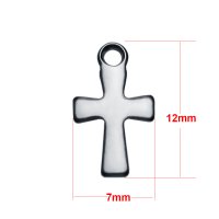 (image for) Small Stainless Steel Charm 07*12mm - Cross