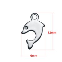 (image for) Small Stainless Steel Charm 06*12mm - Dolphin