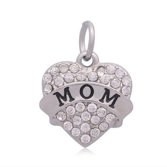 (image for) Small Stainless Steel Charm 17*20mm - Mom - Click Image to Close