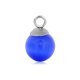 (image for) Extra Small 8mm Stainless Steel Cat's Eye Charm - Medium Blue