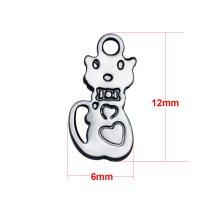 (image for) Extra Small 6*12mm Stainless Steel Script Charm - Cat