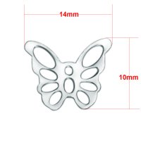(image for) Small Stainless Steel Charm 10*14mm - Butterfly