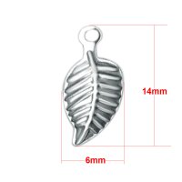 (image for) Small Stainless Steel Charm 06*14mm - Leaf
