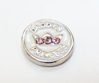 (image for) Memory Locket Charms Daddy's Princess White & Pink Crown