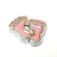 (image for) Memory Locket Charms Footprint Pink