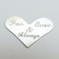 (image for) Memory Locket Heart Plates 25mm For Ever & Always Silver