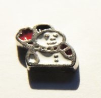 (image for) Memory Locket Charms Holiday Snowman with Black Hat