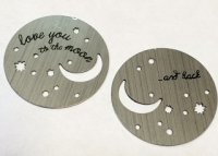 (image for) Memory Locket Plates I Love you to the moon & back - 2 sided
