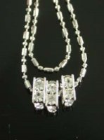 (image for) Three Rectangles Anklet Double Chain - Clear