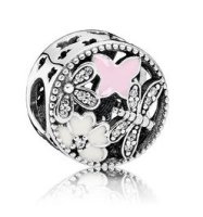 (image for) Charm 925 - Silver Enamel Butterfly Blossoms