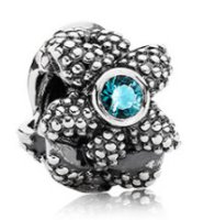 (image for) Charm 925 - Silver Sea Star Fish Spinel Blue