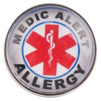 (image for) Snap Glass Jewelry - Medical Alert - Allergy