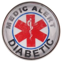 (image for) Snap Glass Jewelry - Medical Alert Diabetic