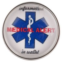 (image for) Snap Glass Jewelry - Medical Alert