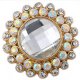 (image for) Snap Jewelry Rhinestone - Gold Faceted Crystal Clear & AB