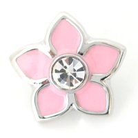 (image for) Snap Jewelry Enamel - Flower Pink & Rhinestone