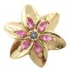 (image for) Snap Jewelry Enamel - Flower Gold, Pink & Rhinestone