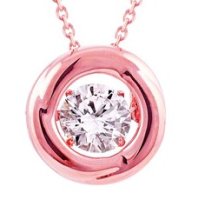 (image for) 925 Dancing Swarovski Gem Necklace - Rose Gold Polish Circle