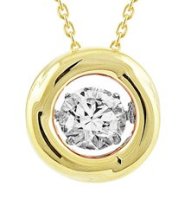 (image for) 925 Dancing Swarovski Zirconia Necklace - Gold Polish Circle
