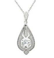 (image for) 925 Dancing Swarovski Gem Necklaces - Elongated Tear Drop