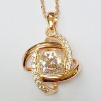 (image for) 925 Dancing Swarovski Gem Necklace ? Rose Gold Polish Orbit