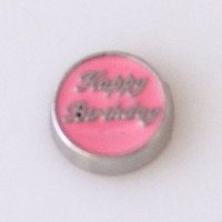 (image for) Memory Locket Charms Happy Birthday Pink