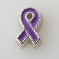 (image for) Memory Locket Charms Awareness Ribbons - Purple