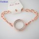(image for) Bracelet Fashion Locket - 30MM Rose Gold & CZ Accents Large