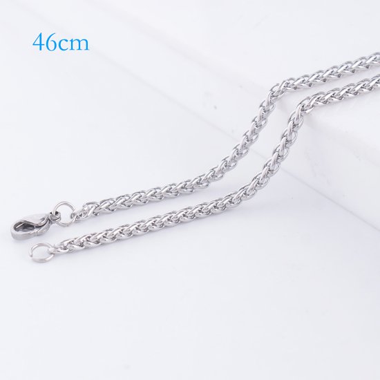 (image for) Stainless Steel Wheat Chain 18" 3.0mm Lobster Clasp - Click Image to Close