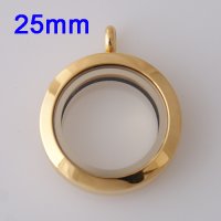 (image for) Medium Stainless Steel Locket - 25MM - Gold