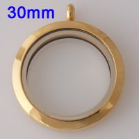 (image for) Large Stainless Steel Locket - 30MM - Gold