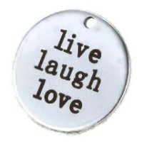 (image for) Quotes Stainless Steel Pendant Tag - Live Laugh Love