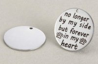 (image for) Quotes 25mm Charm - No longer by my side but forever...