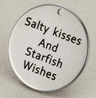 (image for) Quotes Stainless Pendant - Salty Kisses & Starfish Wishes