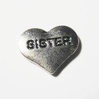 (image for) Memory Locket Charms Heart Sister Silver