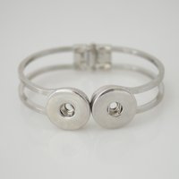 (image for) Snap Jewelry Hinge Bangle Double Snap silver Plated 18-20mm