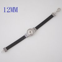(image for) Mini Snap 12mm - Bracelet Leather Black Designer