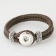 (image for) Snap Jewelry Bracelet Leather Hook & Loop - Brown