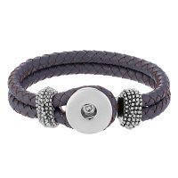 (image for) Snap Jewelry Bracelet Leather Hook & Loop - Gray