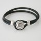 (image for) Mini Snap 12mm - Bracelet Leather Hook and Loop Black