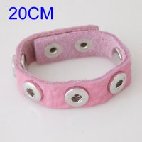 (image for) Mini Snap 12mm - Bracelet Soft Leather Pink