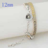 (image for) Mini Snap 12mm - Bracelet Leather Wrap Change Your World