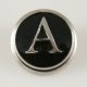 (image for) Snap Jewelry Alphabet Letter A - Black Enamel
