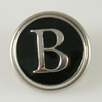 (image for) Snap Jewelry Alphabet Letter B - Black Enamel