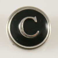 (image for) Snap Jewelry Alphabet Letter C - Black Enamel