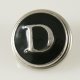 (image for) Snap Jewelry Alphabet Letter D - Black Enamel