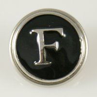 (image for) Snap Jewelry Alphabet Letter F - Black Enamel