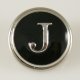 (image for) Snap Jewelry Alphabet Letter J - Black Enamel