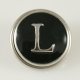 (image for) Snap Jewelry Alphabet Letter L - Black Enamel